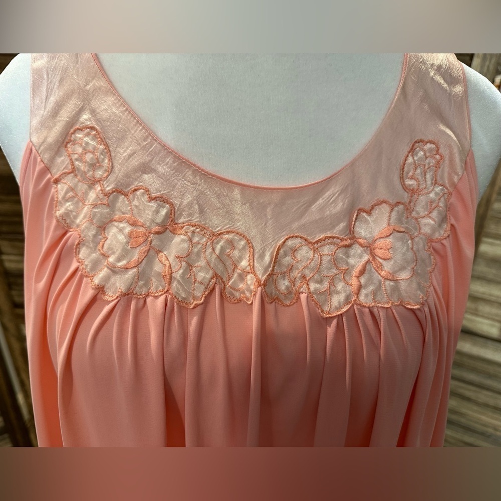 Sears & Roebuck Vintage 60s Nightgown Pink Satin Trim - Picture 6 of 9